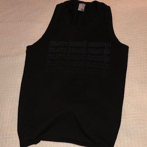 Burn boot camp tie back black tank